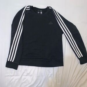 Adidas Black Sweatshirt with White Stripes